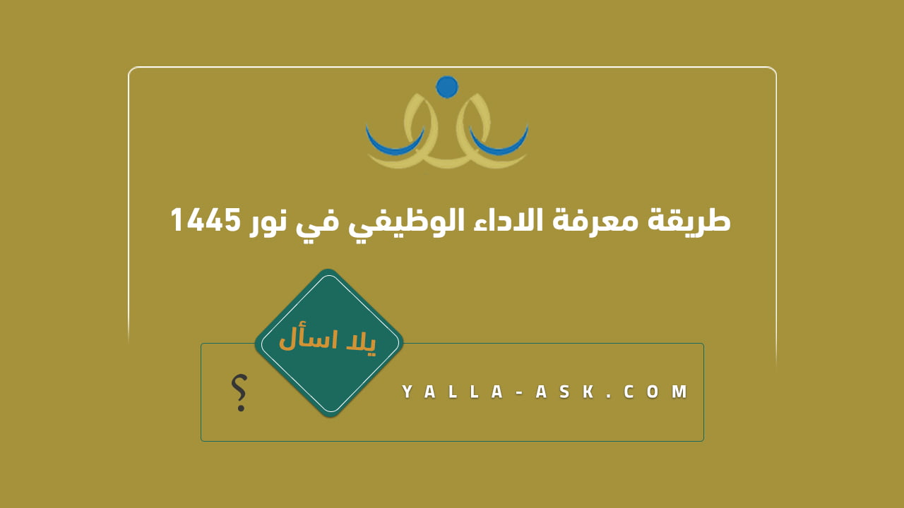 طريقة معرفة الاداء الوظيفي في نور 1445