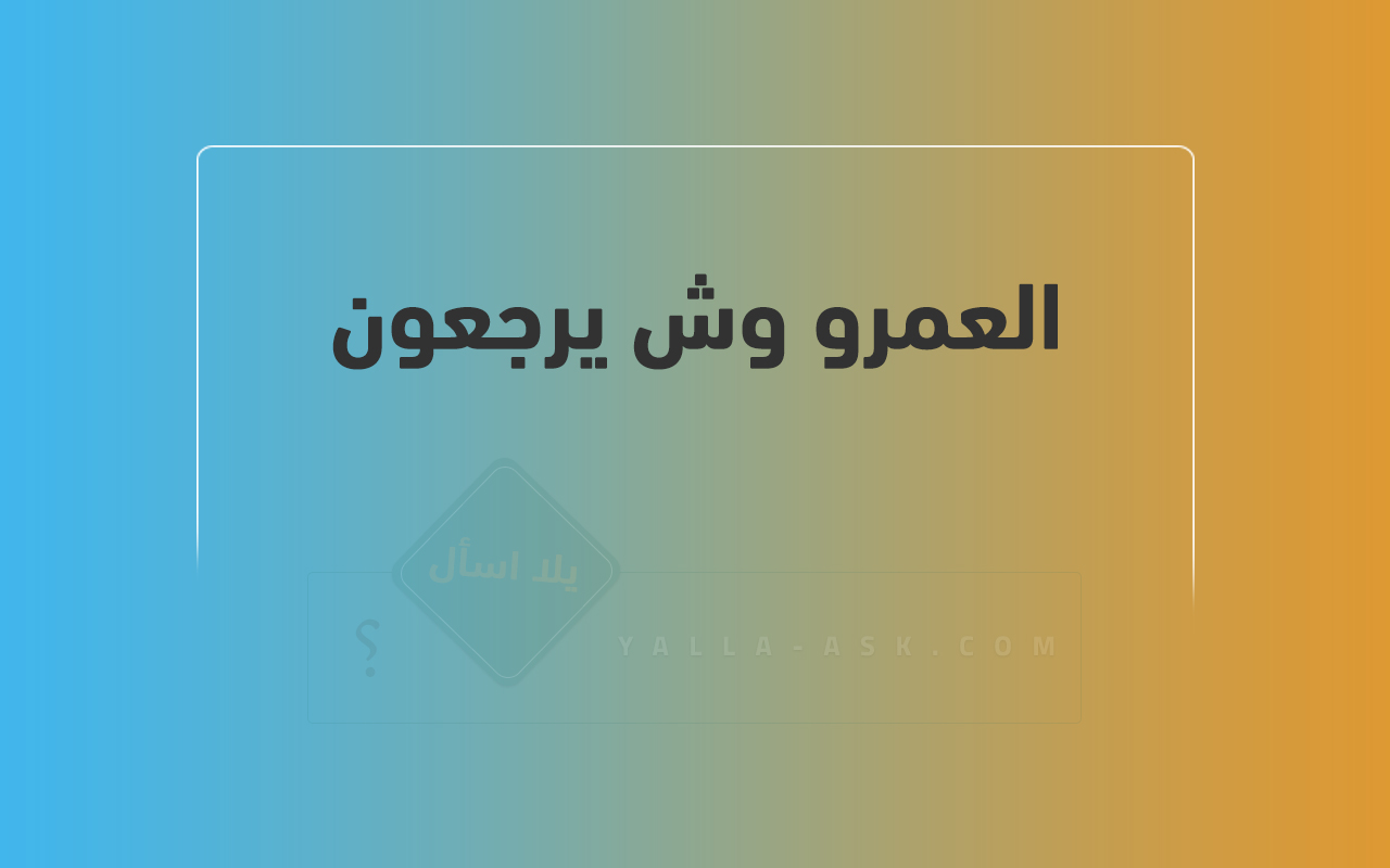 العمرو وش يرجعون