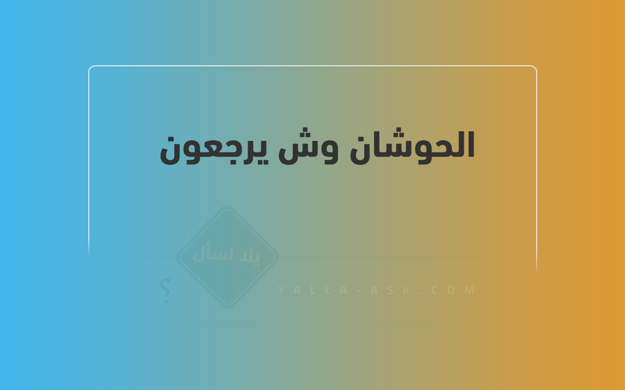 الحوشان وش يرجعون 